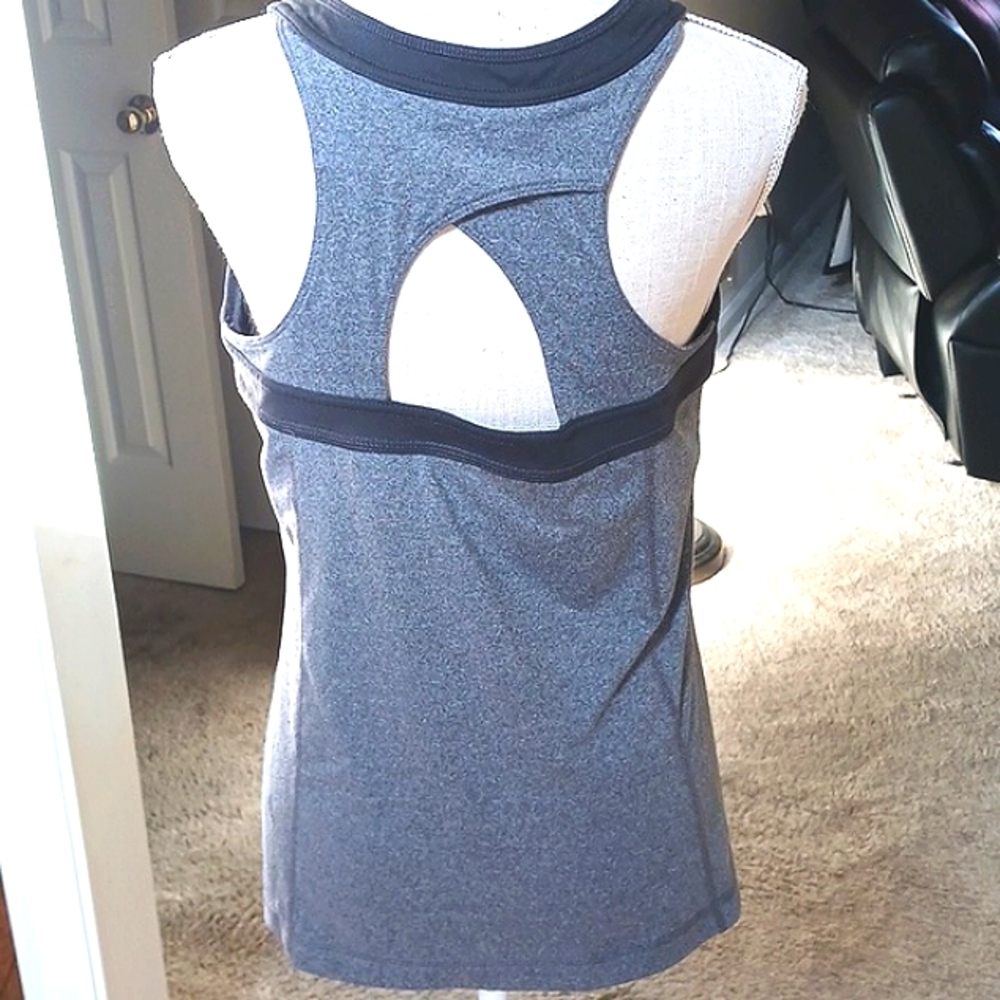 TEK Gear Yoga Athletic Tank Top Grey/Black Built In Bra Size XL - Picture 6 of 12